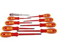 BRILLIANT TOOLS BT068010 Juego de destornilladores VDE, 9 pzs, planos y PH Phillips [Powered by KS TOOLS]