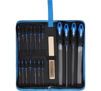 BRILLIANT TOOLS BT103030 Juego de limas con cepillo de alambre, 19 pzs [Powered by KS TOOLS]