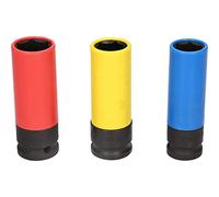 BRILLIANT TOOLS BT691005 1/2" Juego de llaves de vaso de impacto para llantas de aluminio, 17 / 19 / 21 mm, 3 pzs [Powered by KS TOOLS]