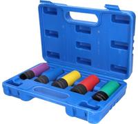 BRILLIANT TOOLS BT691010 Juego de llaves de vaso de impacto de 1/2" para llantas de aluminio, 5 pzs [Powered by KS TOOLS]