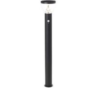 Brilliant Tulip Poste de exterior LED solar con detector de movimiento Negro
