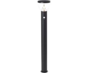 Brilliant Tulip Poste de exterior LED solar con detector de movimiento Negro