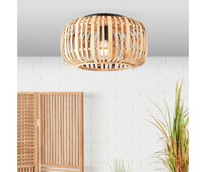 Brilliant Woodrow plafón, Ø 40 cm, madera clara, bambú/metal