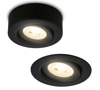 Briloner Lámpara empotrable LED Desi, negra, Ø9cm, encendido/apagado, 3000K