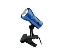 BRILONER - 2794-010P - Lámpara de Sujeción Con Interruptor de Cable, Giratoria , Lampara Escritorio, Flexo Escritorio, Lampara Lectura, Color Azul, Lámpara de Pinza, 40 W