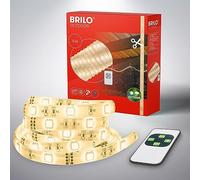 Briloner 5 m LED Strip Outdoor LED Strip, Decorative Fairy Lights Outdoor, LED Strip, Balcony Decoration, Warm White Light, Remote Control, IP44 Splash Protection