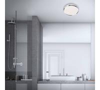 Briloner Leuchten - Luz de techo LED, luz de baño, lámpara de baño con decoración de estrellas, IP44, 12 vatios, 1.200 lúmenes, 4.000 kelvin, blanco cromado, 280x70mm (diámetro x altura)