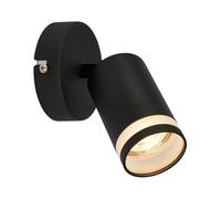 Briloner - Aplique de pared interior con salida de luz lateral, orientable, GU10, 8x16 cm, negro, lámpara de salón,cocina, pasillo, dormitorio, lámpara de pared, iluminación de pared