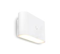 Briloner Aplique de pared LED Chat, blanco, 16 cm, plástico, sensor