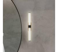 Briloner Aplique de pared LED Runt, negro/madera 3000 K IP44 Longitud 40 cm EC:EPREL:1541309