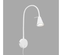Briloner Aplique de pared LED Tusa, blanco, metal, 45 cm, brazo flexible