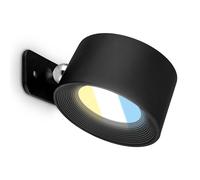 BRILONER - Aplique de pared sin conexión a la red con batería recargable, extraíble magnéticamente, giratorio 360 grados, regulable, CCT, 8,7x7,5x4,8cm, negro