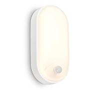 BRILONER - Aplique LED de exterior IP65 con detector de movimiento, alcance de hasta 6 m, detección de 100 grados, lámpara de exterior, 22x10.5x6 cm, blanco