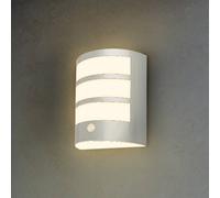 Briloner Aplique LED para exterior con batería 3795014, color cromo, sensor, IP44