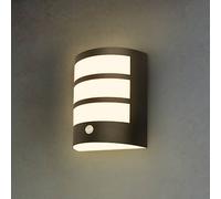 Briloner Aplique LED para exterior con batería 3795015, negro, sensor, IP44