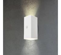 BRILONER - Aplique LED batería recargable con detector de movimiento, sensor crepuscular, temporizador 20 seg., lámpara de exterior, foco LED, aplique de exterior, 15,5x6,5x8,5 cm (HxAxP), blanco