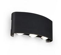 BRILONER - Aplique pared exterior con luz blanco neutro, IP44 protección contra salpicaduras, iluminación up down, lámpara pared exterior, aplique pared jardín, 15,5 x 4,5 x 7,5 cm, Negro