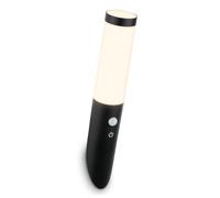 Briloner - Aplique pared exterior con sensor de movimiento, diseño inalámbrico y regulable, IP44, carga USB-C, luz 3000 K, aplique pared sin cable, apliques exterior, 6 x 6,5 x 35 cm, negro