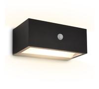 BRILONER - Aplique pared exterior con sensor de movimiento, diseño inalámbrico y regulable, IP44, carga USB-C, luz 3000 K, aplique pared sin cable, apliques exterior, 18,5 x 9,5 x 7,5 cm, negro