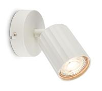 BRILONER - Aplique pared interior con acabado estriado, orientable, GU10, máx. 9W, apliques pared dormitorio, lampara pared, apliques pared, 8x8x12,5 cm, blanco antiguo