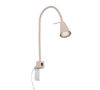 BRILONER - Aplique pared interior LED con interruptor en la carcasa, orientable, luz blanca cálida, apliques pared dormitorio, lampara pared, aplique pared, lampara de pared, 6 x 40,5 cm, beige