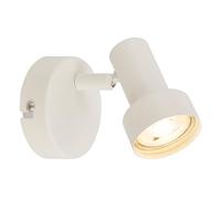 BRILONER - Aplique pared interior orientable, casquillo GU10, max 9 W, apliques pared dormitorio, lampara, aplique techo, lampara lectura, dormitorio, 8 x 10,5 cm, blanco antiguo