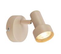 BRILONER - Aplique pared interior orientable, casquillo GU10, max 9 W, apliques pared dormitorio, lampara, aplique techo, lampara lectura, dormitorio, 8 x 10,5 cm, beige