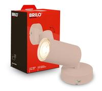 BRILONER - Aplique pared interior orientable, casquillo GU10, max 9 W, apliques pared dormitorio, lampara, aplique techo, lampara lectura, dormitorio, 8 x 8,5 cm, Beige