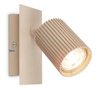 BRILONER - Aplique pared interior orientable, casquillo GU10, max 9 W, apliques pared dormitorio, lampara, aplique techo, lampara lectura, dormitorio, 13 x 8 x 9 cm, Beige