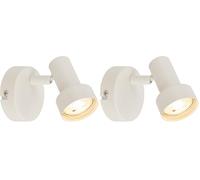 Briloner - Aplique pared interior orientable, casquillo GU10, max 9 W, apliques pared dormitorio, lampara, aplique techo, lampara lectura, dormitorio, 8 x 10,5 cm, blanco antiguo (Paquete de 2)