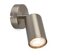 BRILONER - Aplique Pared Interior, Orientable, Casquillo GU10, Máx. 9W, Aplique Dormitorio, Lámpara Pared, Lámpara, Focos Interior, 8x15.5 cm, Níquel Mate