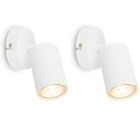 Briloner - Aplique Pared Interior, Orientable, Casquillo GU10, Máx. 9W, Aplique Pared Dormitorio, Lámpara Pared Dormitorio, Aplique, Lámpara de Pared, Lámpara, Focos Pared Interior, 8x15.5 cm, Blanco