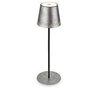 Briloner - Batería LED Lámpara de Sobremesa 2 en 1, Regulación continua, Táctil, Luz Móvil, LED Lámpara de Sobremesa Exterior, LED Lámpara de Sobremesa Inalámbrica, Plata Antiguo