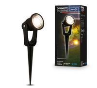 Briloner - Connect to Shine 12V sistema jardín, foco LED con estaca, juego extensión, IP65, luz blanca cálida, iluminación de jardín, 22,5x6x5,5 cm, negro