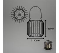 Briloner De mesa LED batería 7279 IP44 cesta de metal negro