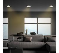 Briloner Desi lámpara empotrable LED, cromo mate, Ø9cm, atenuable, 3000K