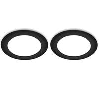 Briloner - Downlight LED techo empotrable plano 230V, luz blanca neutra, 12W 1200lm, ojos de buey LED, 17 x 3 cm, negro (Paquete de 2)