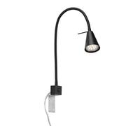 BRILONER - Flexo LED Escritorio, Brazo Flexible, Incluye Interruptor de Encendido/Apagado, 4 Vatios, 400 Lúmenes, 3000 Kelvin, Lampara Escritorio, Luz de Lectura, Lampara Lectura Libro, Negro