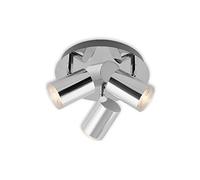 Briloner - Foco de techo, iluminación de baño, lámpara de baño, lámpara de techo, proyector orientable e inclinable, 3x LED/GU10, IP44, cromado, 210 x 112 mm (DxH)