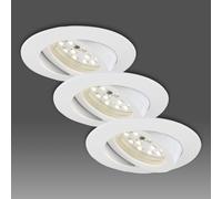Briloner Foco empotrable LED blanco en juego de 3 - orientable.