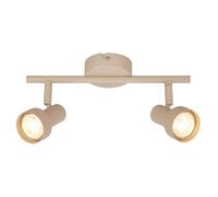BRILONER - Foco interior techo orientable, casquillo GU10, max 9 W, plafon, focos techo, lampara de cocina, lamparas salon, lamparas de dormitorio, cocina, 27,5 cm, beige