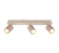 BRILONER - Foco interior techo orientable, casquillo GU10, max 9 W, plafon, focos techo, lampara de cocina, lamparas salon, lamparas de dormitorio, cocina, 45 cm, Beige