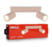 BRILONER - Foco interior techo orientable, casquillo GU10, max 9 W, plafon, focos techo, lampara de cocina, lamparas salon, lamparas de dormitorio, cocina, 25,5 cm, Beige