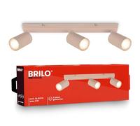 Briloner Downlight Tip, beige, 3 luces, metal, GU10, orientable