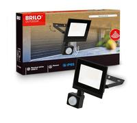 BRILONER - Foco LED exterior con sensor de movimiento, blanco neutro, 20W 1800 lm, orientable, IP65 resistente al polvo y al agua, proyector LED exterior, para jardín y garaje, 11 x 17 x 4 cm, Negro