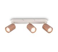 BRILONER - Foco LED interior con acabado estriado, orientable, GU10, máx. 9 W, focos LED, focos cocina, lampara techo, plafon techo, 32,5 cm, café