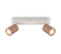 BRILONER - Foco LED interior techo con acabado estriado, orientable, GU10, máx. 9 W, focos LED techo, focos techo, focos techo cocina, lampara techo, plafon techo, 28 cm, café