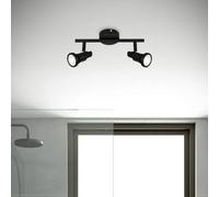 BRILONER - Lámpara de techo LED baño, regulable, lámpara de techo LED baño, IP44, color de luz blanco cálido, GU10, negro, 275x80x123 (LxAxH)
