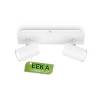 BRILONER - Focos LED Interior Techo con Orientable, 3000K Blanco Cálido, 2x focos 2,5 W, 450 Lum, Aprox. 50.000H Luz, Lampara Techo, Candeeiro Teto, 29 cm, Blanco