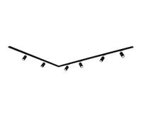 BRILONER - Juego completo de raíles electrificados, 6x focos GU10 orientables, forma de L, sistema de raíles en el techo, raíl para proyectores, proyector, 3m, negro